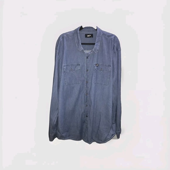 Ghost Other - Ghost Lifestyle Long Sleeve Blue Denim Chambray Button Shirt 2XL Front Pockets